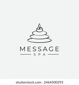 logotipo de lujo de spa de mensaje dorado
