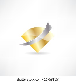 gold metal abstraction icon
