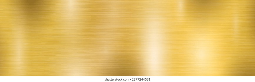 goldener Metallhintergrund, metallbreiter strukturierter, gebürsteter Farbverlauf - Vektorgrafik
