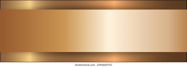 Gold metal banner, Smooth metal surface texture. Abstract metal background. Copy space for your design. vector