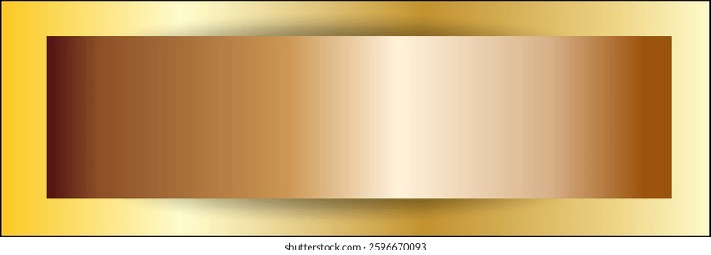 Gold metal banner, Smooth metal surface texture. Abstract metal background. Copy space for your design. vector