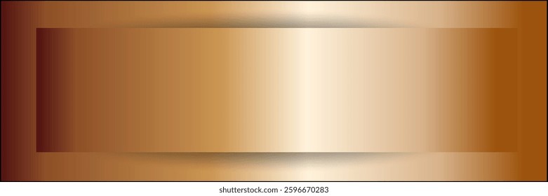 Gold metal banner, Smooth metal surface texture. Abstract metal background. Copy space for your design. vector