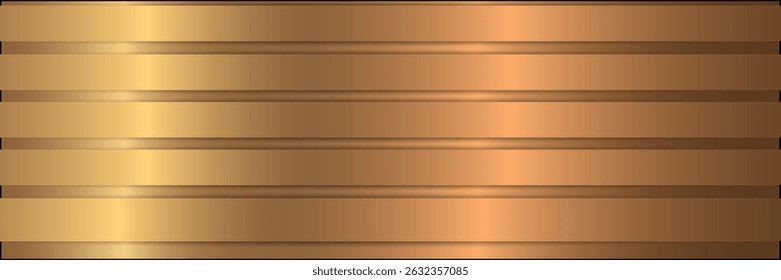 Banner de metal dourado, textura de superfície de metal suave. Fundo metálico abstrato. Copie espaço para seu design. vetor