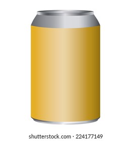 Gold metal can adjustable high size isolated on white