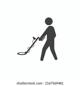 gold and metal detector illustration, vector art.