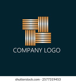 Gold metal elements industrial vector logo