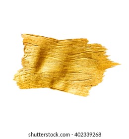Gold Metal Foil Glitter Brush Stroke. Golden Stroke Vector Design Illustration. Foil Shiny template. Pearl Gloss Design. Watercolor Metallic Paint Texture 