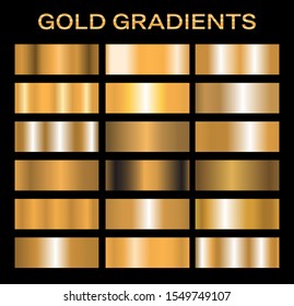 Gold Metal Gradient Collection of Golden Swatches