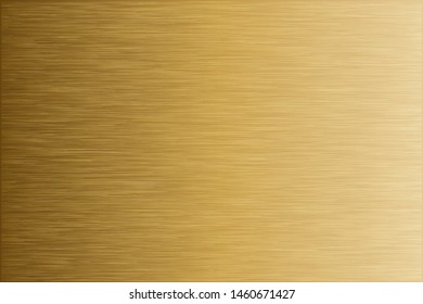 Gold metal gradient scratch texture background. Gold scratched metal chrome texture vector icon foil background. Gold grunge background for banner, ribbon, label. Gold scratch shine metal design