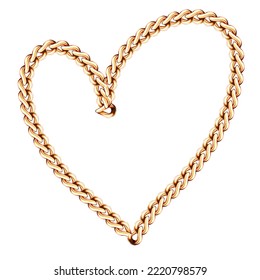 Gold Metal Heart chain Design Vector on White background