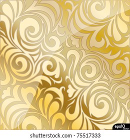 Gold metal plate with classic ornament (vector collection)