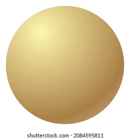 Gold metal sphere in realistic style. Rivet screw head