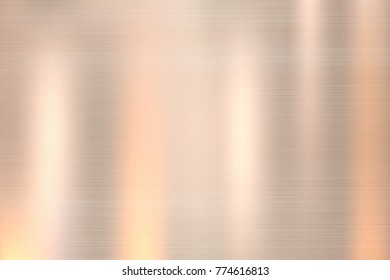 Gold metal stainless steel material brushed texture plate with bright reflection. Shiny aluminum alloy abstract design background. High-resolution for a backdrop, industrial or your decorative design
