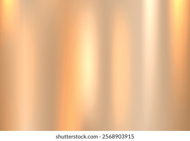 Gold metal stainless steel surface realistic with reflection abstract background. Brushed texture steel, aluminum for luxury frame, ribbon, wallpapers, coin and label. Elegant light and shine vector
