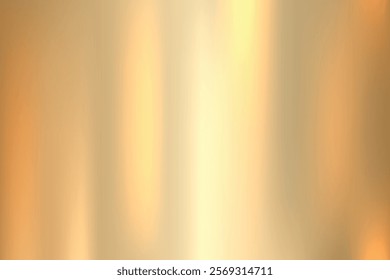 Gold metal stainless steel surface realistic with reflection abstract background. Brushed texture steel, aluminum for luxury frame, ribbon, wallpapers, coin and label. Elegant light and shine vector
