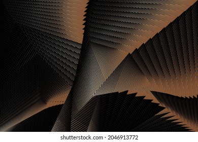 Fondo abstracto metálico dorado, patrón dinámico geométrico, textura de diseño moderno vectorial.