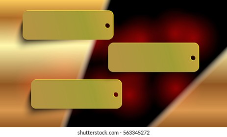 The gold metallic blurred background with banners
