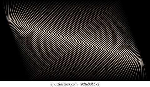 Gold metallic effect background, geometric dynamic pattern, vector modern design texture.