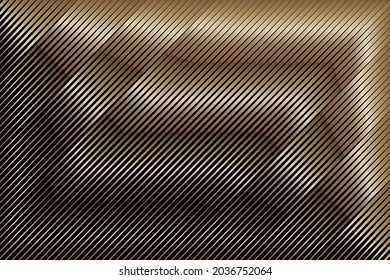 Gold metallic effect background, geometric dynamic pattern, vector modern design texture.