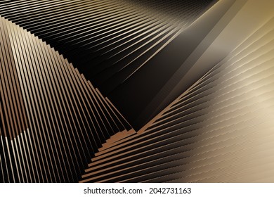 Gold metallic effect background, geometric dynamic pattern, vector modern design texture.