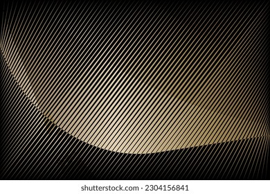 gold metallic effect background, geometric halftone lines dynamic pattern, vector golden texture
