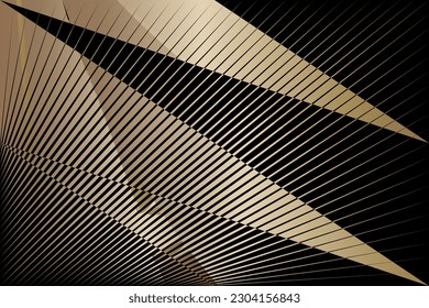 gold metallic effect background, geometric halftone lines dynamic pattern, vector golden texture
