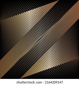 Goldener metallischer Effekt-Hintergrund, minimales geometrisches dynamisches Muster, Vektordesign-Struktur.