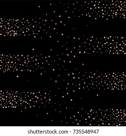 Gold metallic glitter of confetti on a black background. Luxury New Year Vector Background. Gold grained abstract texture. Element of design. EPS 10.