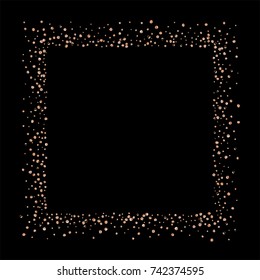 Gold metallic glitter of confetti on a black background. Luxury New Year Vector Background. Gold grained abstract texture. Element of design. EPS 10.