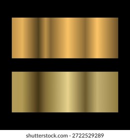 Conjunto de textura de degradado metálico dorado. Colección de fondo de metal de lujo. Ilustración vectorial