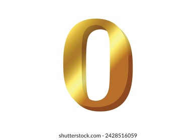 Gold Metallic Number Sticker Design