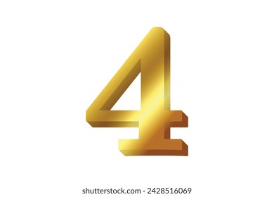 Gold Metallic Number Sticker Design