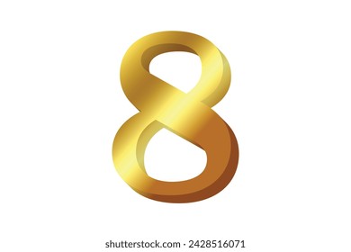 Gold Metallic Number Sticker Design