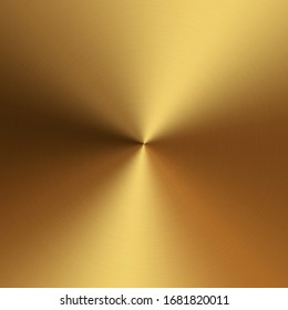 Gold metallic radial gradient and scratches  Gold foil surface texture effect  Vector illustration 