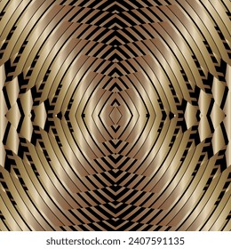 metallisches nahtloses Muster, Ornament, goldener geometrischer Hintergrund, Vektorgrafik