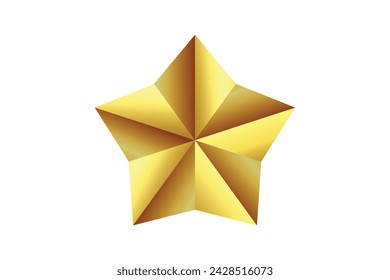 Gold Metallic Star Sticker Design