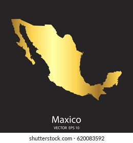 Gold Mexico map vector