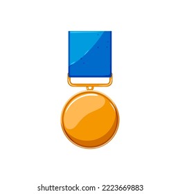 gold military medal cartoon. gold military medal sign. isolated symbol vector illustration