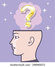 Gold Mindful Question vector art
