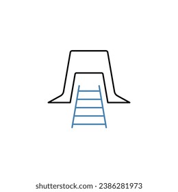 Gold mine concept line icon. Simple element illustration. Gold mine concept outline symbol design.