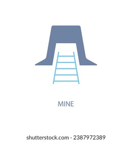 Gold mine concept line icon. Simple element illustration. Gold mine concept outline symbol design.