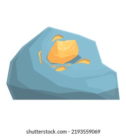 Vector de dibujos animados de icono de la mina de oro. Piedra dorada. Rock