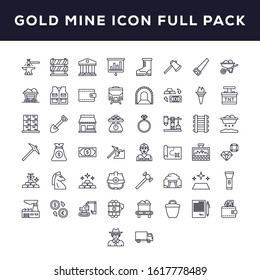 gold mine icon full set on white background