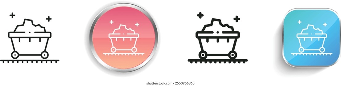 gold mine icon. Thin Linear, Regular and Button Style Design Isolated On White Background