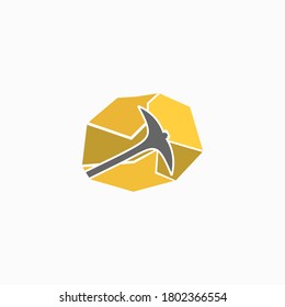Gold Mine Logo Vector Simple Minimalist