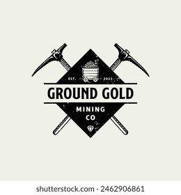 gold mine vector logo. white background