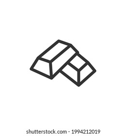 Gold minimal line icon. Web stroke symbol design. Gold sign isolated on a white background. Premium line icon.