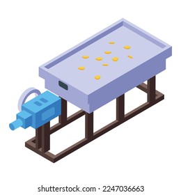 Gold mining equipment icon isometric vector. Mine game. Work cave