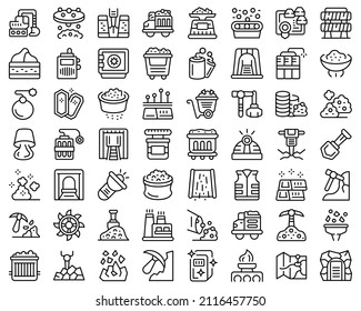 Gold Mining Icons Set Outline Vector Stock Vector (Royalty Free ...