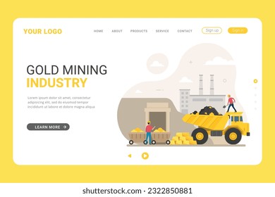 Gold mining industrial landing page template